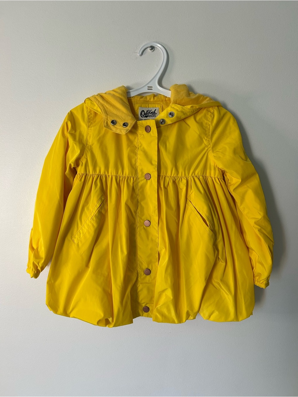 OshKosh B'gosh Girls' Yellow Light Lined Hooded Rain Jacket